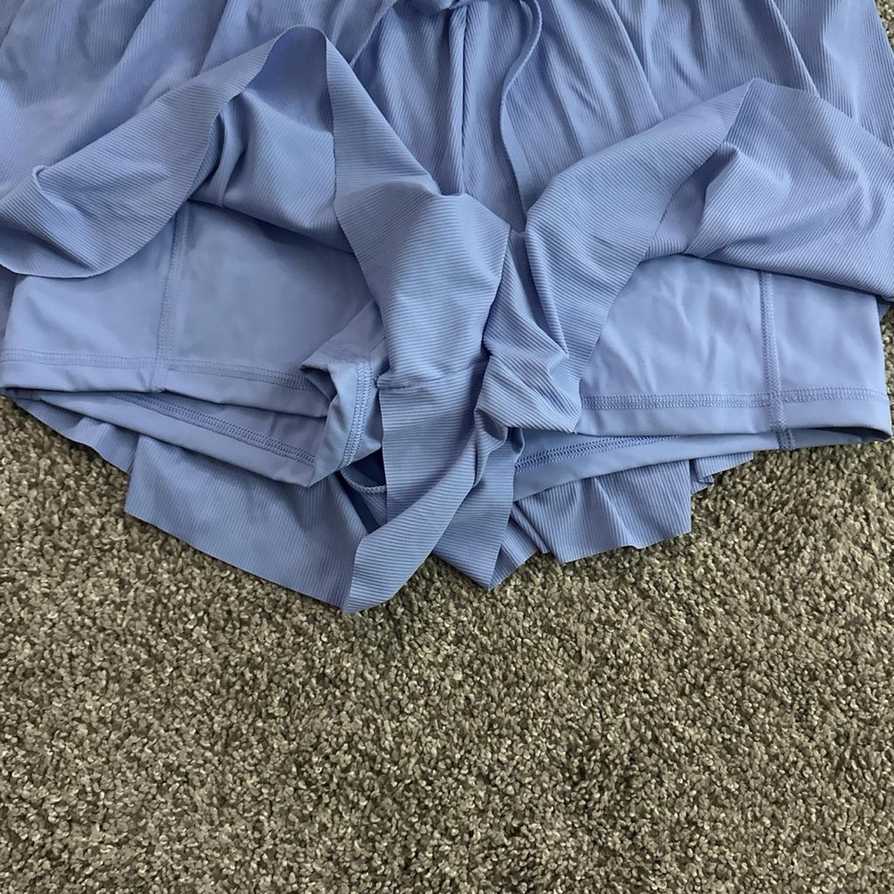 Light Blue Drawstring Skort - Picture 2 of 3